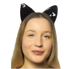 Black Shiny Cat Ear Headband