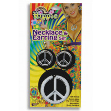 Peace Sign Necklace & Earrings Set