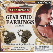 Steampunk Gear Stud Earrings