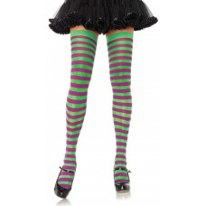 Opaque & Sheer Striped Stockings