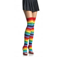 Rainbow Striped Thigh Highs
