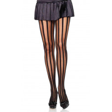 Sheer Tights with Opaque Vertical Stripes