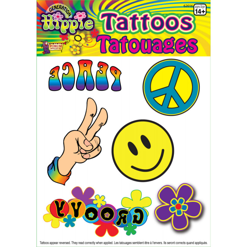 Amazon.com : Peace Sign Flower Hippie Boho Love Happiness Temporary Tattoo  Water Resistant Fake Body Art Set Collection - Light Pink (One Sheet) :  Beauty & Personal Care